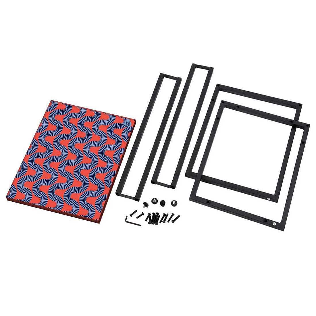 C Shaped End Table For Sofa - Orange Retro Pattern - Image 8