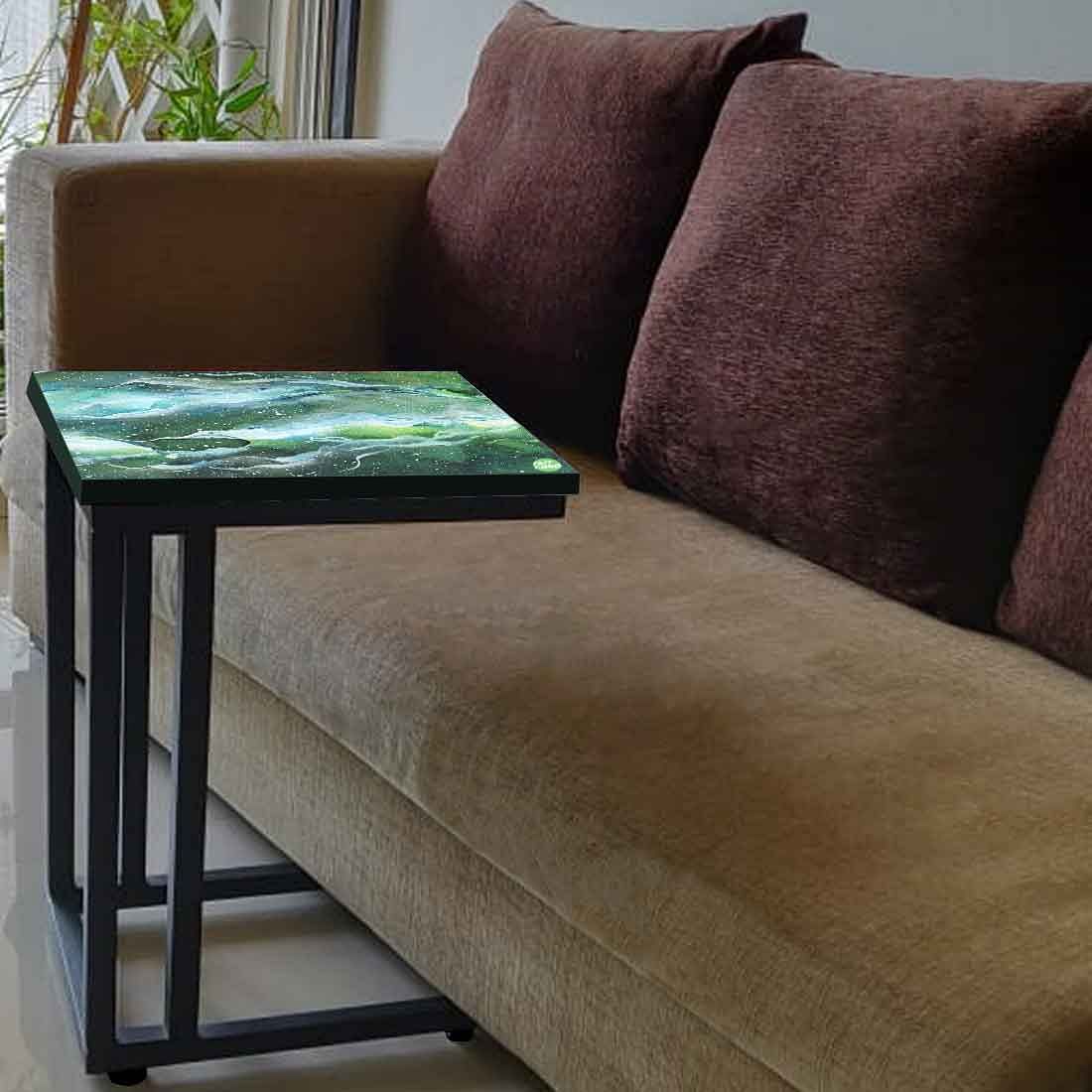 Designer C Sofa Side Table - Space Dark Green Watercolor - Image 3