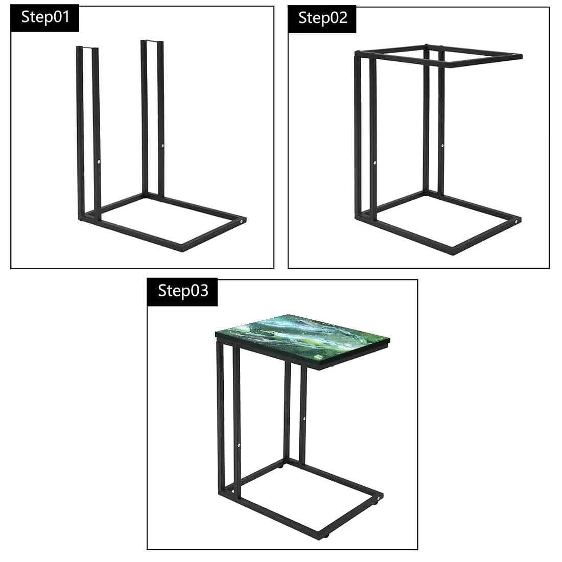 Designer C Sofa Side Table - Space Dark Green Watercolor - Image 7