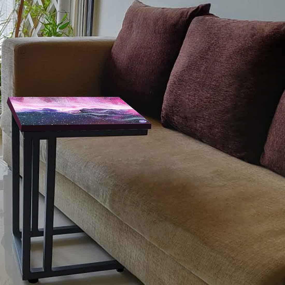 Latest C Shaped End Table - Space Colorful Watercolor - Image 3