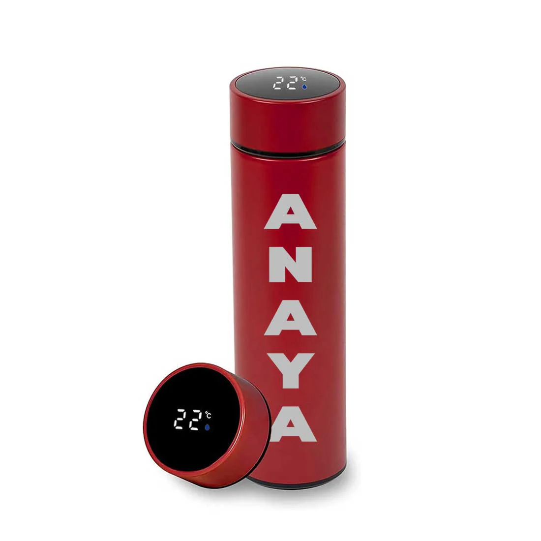 Engraved Personalised Thermos Bottle for Coffee Flask with LED Display 500ml - Add Name - Image 2