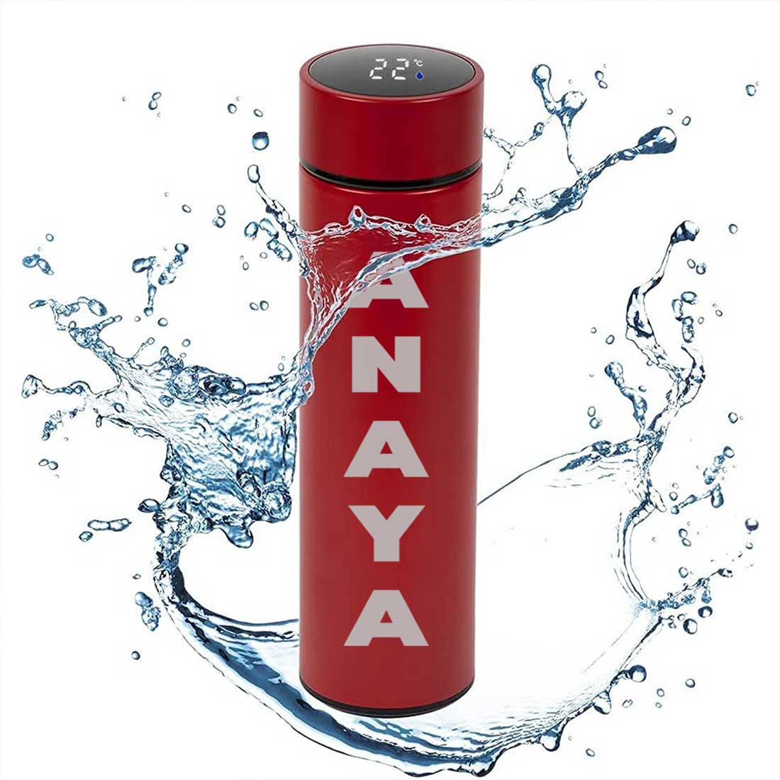 Engraved Personalised Thermos Bottle for Coffee Flask with LED Display 500ml - Add Name - Image 6
