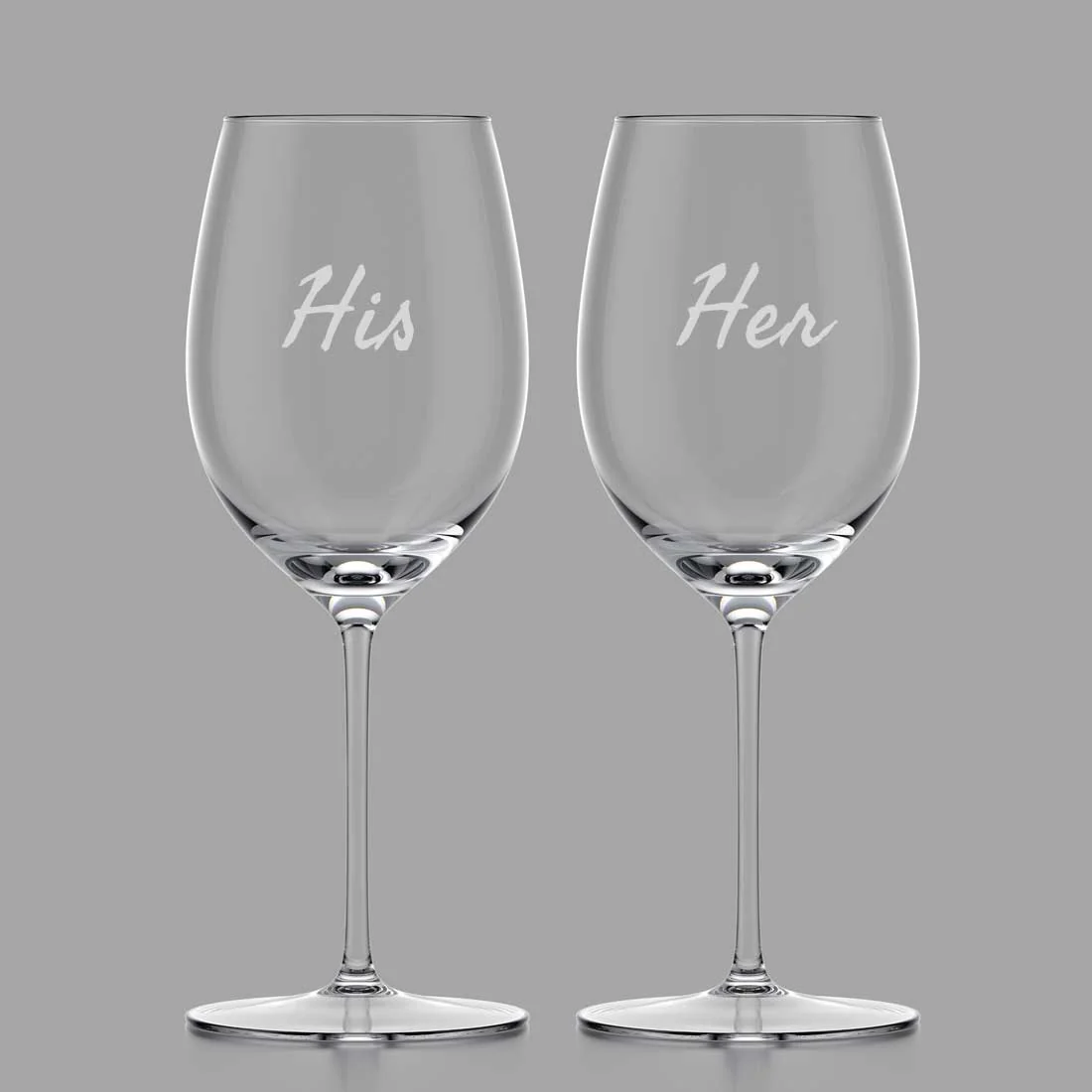 Engraved Wine Glasses for Couples Anniversary Gift Ideas for Couples - His & Her - Image 2