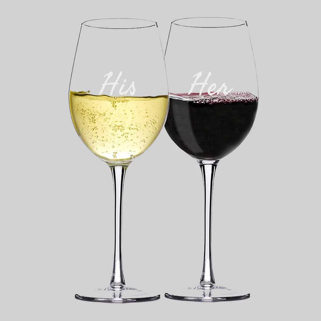 Engraved Wine Glasses for Couples Anniversary Gift Ideas for Couples - His & Her - Image 3