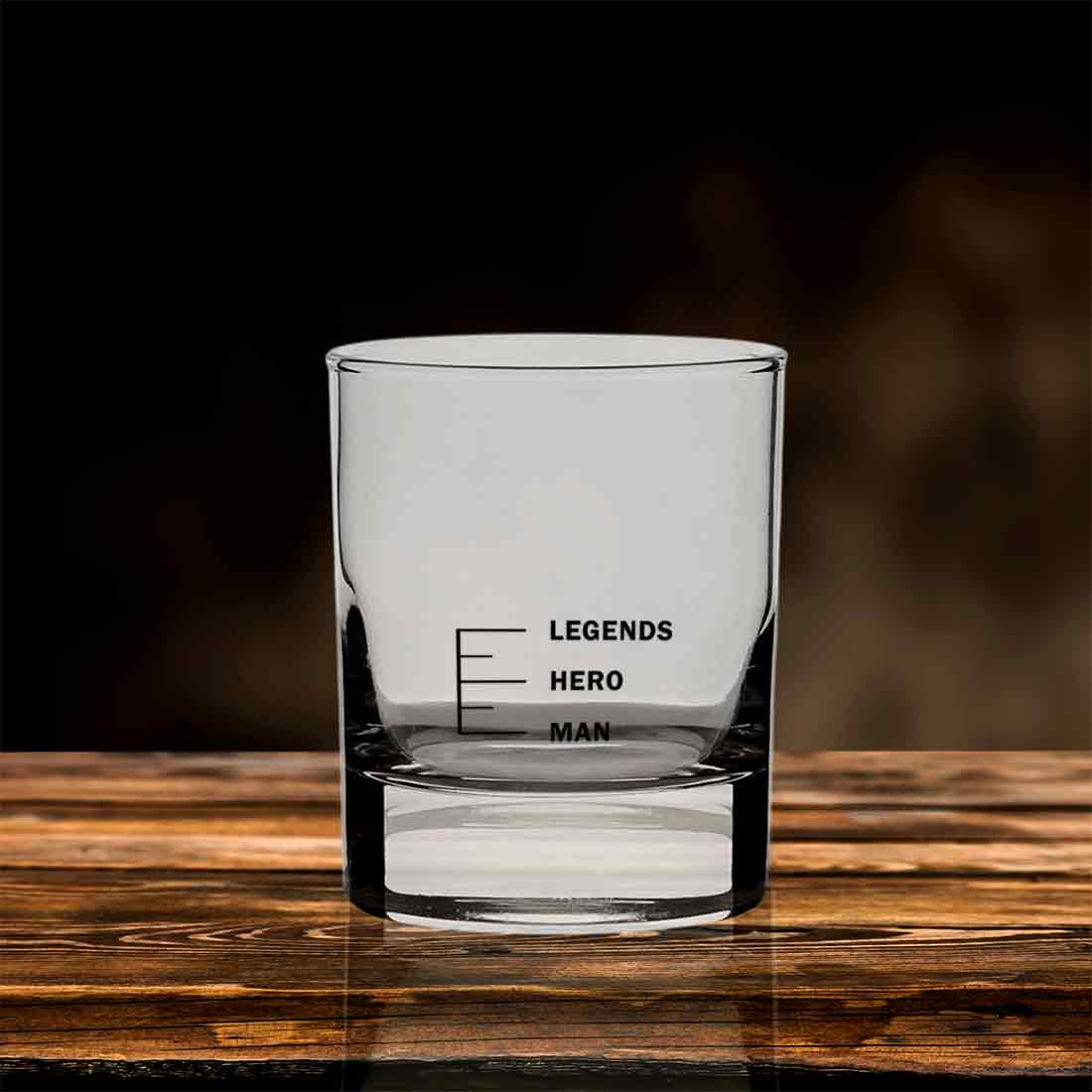 Engraving Whiskey Glass for Mixed Drinks Bourbon - LEGENDS HERO MAN - Image 3