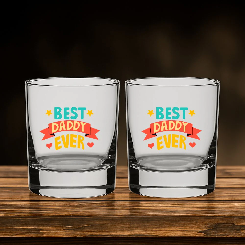 Father Day Gift – Whiskey Glass Set of 2 – Best Dad Ever Gift Idea - Image 3