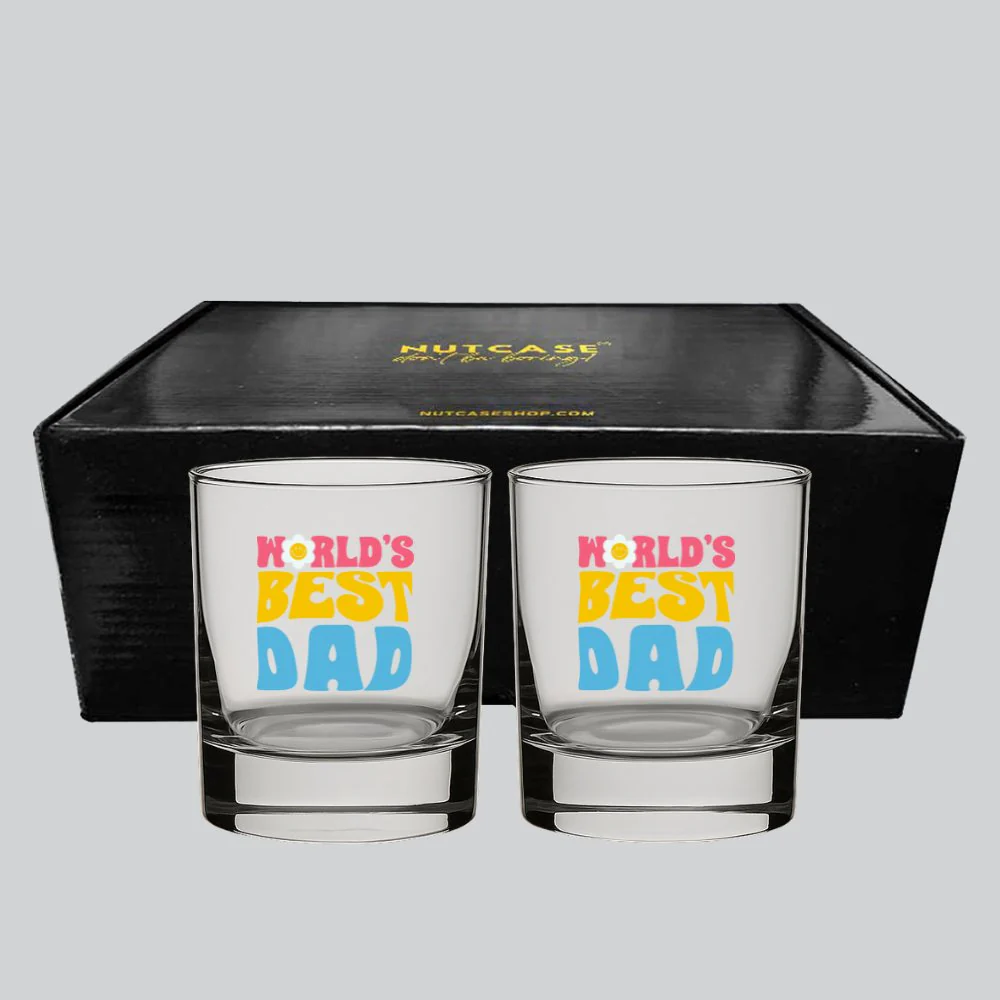 Father’s Day Gifts – World's Best Dad Whiskey Glass Set – Best Gift for Dad - Image 2