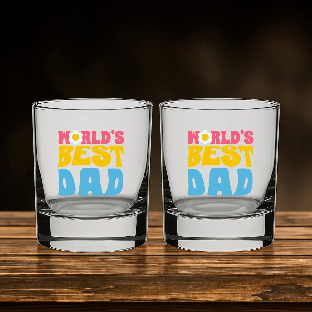 Father’s Day Gifts – World's Best Dad Whiskey Glass Set – Best Gift for Dad - Image 3