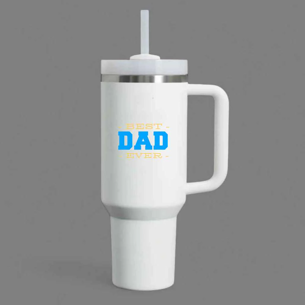 Father’s Day Mug for Dad-1200ml Insulated Coffee Tumbler with Straw & Lid - Best Dad Ever - Image 10