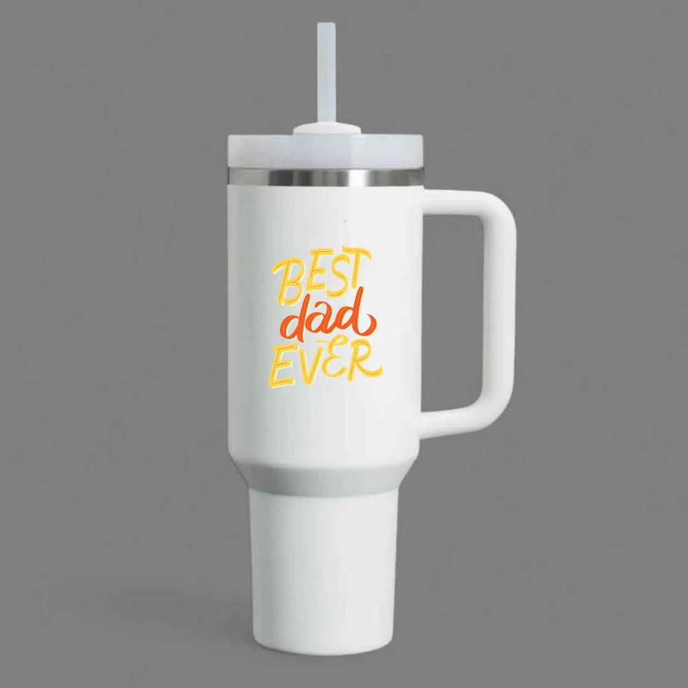 Father’s Day Mug for Dad-1200ml Insulated Coffee Tumbler with Straw & Lid - Best Dad Ever - Image 12
