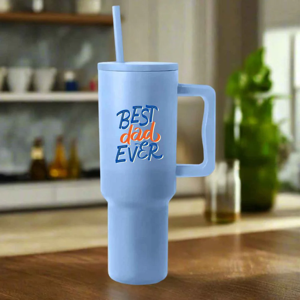 Father’s Day Mug for Dad-1200ml Insulated Coffee Tumbler with Straw & Lid - Best Dad Ever - Image 14
