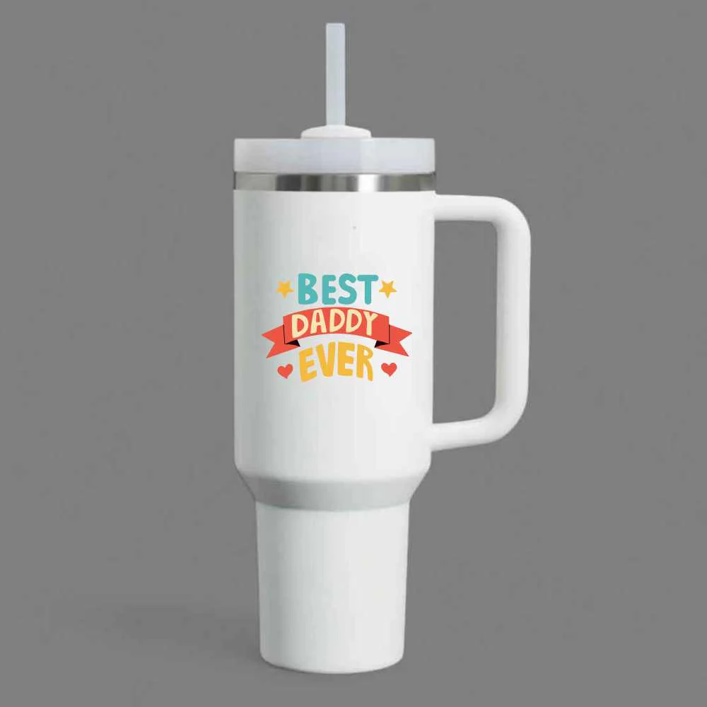 Father’s Day Mug for Dad-1200ml Insulated Coffee Tumbler with Straw & Lid - Best Dad Ever - Image 5