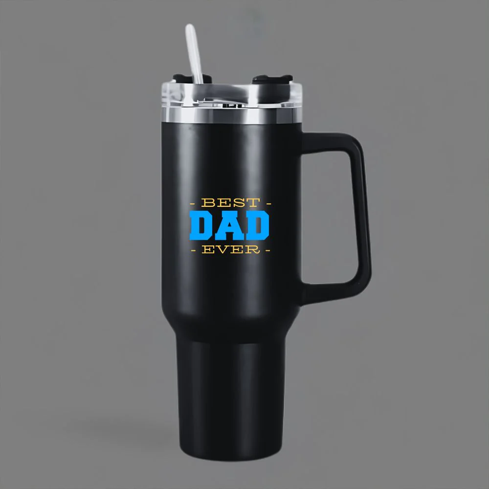 Father’s Day Mug for Dad-1200ml Insulated Coffee Tumbler with Straw & Lid - Best Dad Ever - Image 6