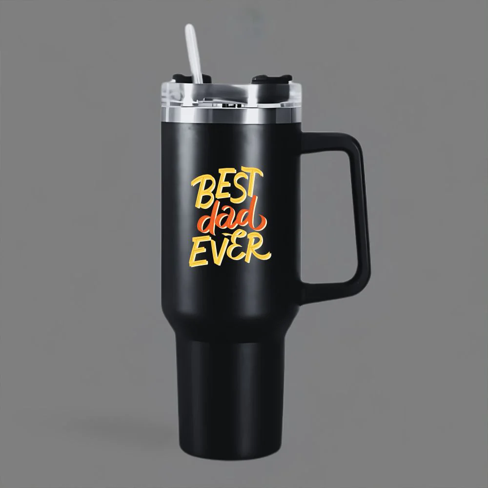 Father’s Day Mug for Dad-1200ml Insulated Coffee Tumbler with Straw & Lid - Best Dad Ever - Image 7