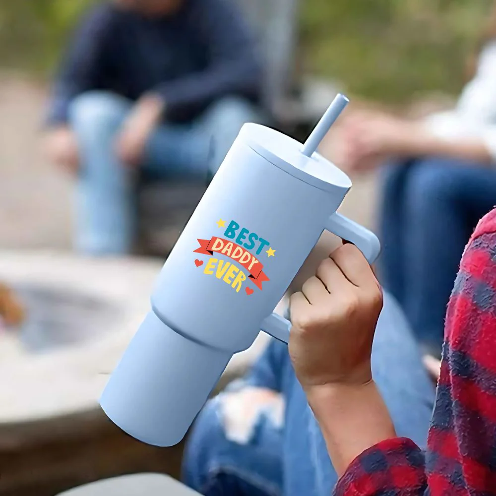 Father’s Day Mug for Dad-1200ml Insulated Coffee Tumbler with Straw & Lid - Best Dad Ever - Image 8
