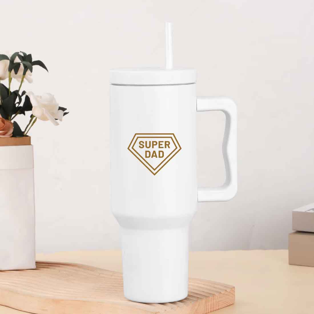 Father's Day Gift Insulated Tumbler with Lid,Straw - 1200ml Large Travel Mug for Dad - Image 2