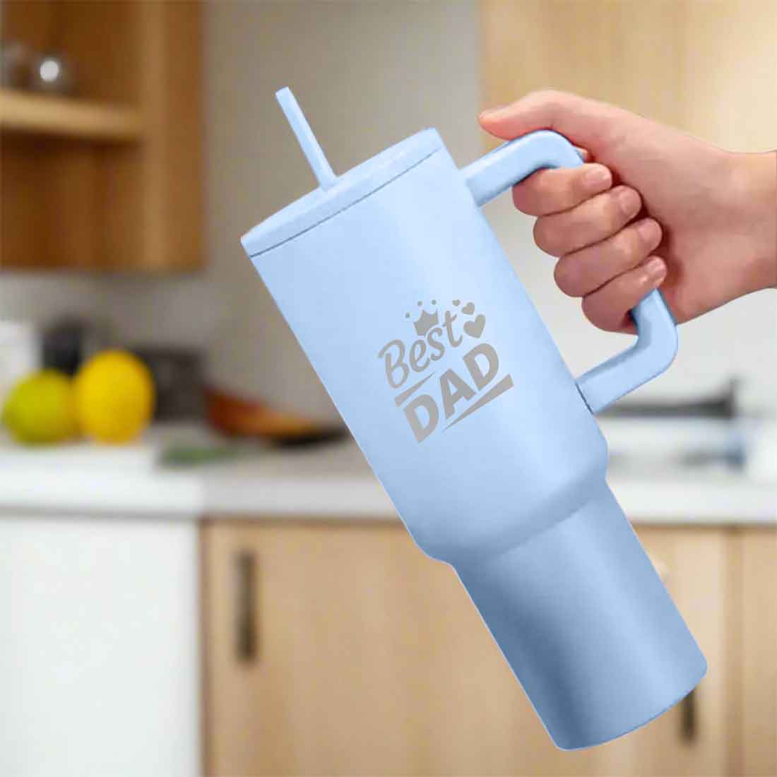 Father's Day Gift Insulated Tumbler with Lid,Straw - 1200ml Large Travel Mug for Dad - Image 5