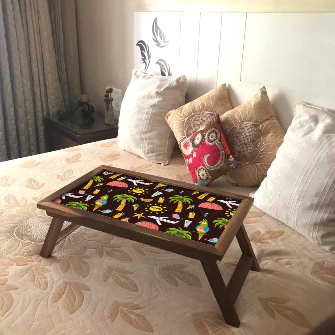 Kids Wooden Breakfast Tables Bed Study Table for Students - Summer Time