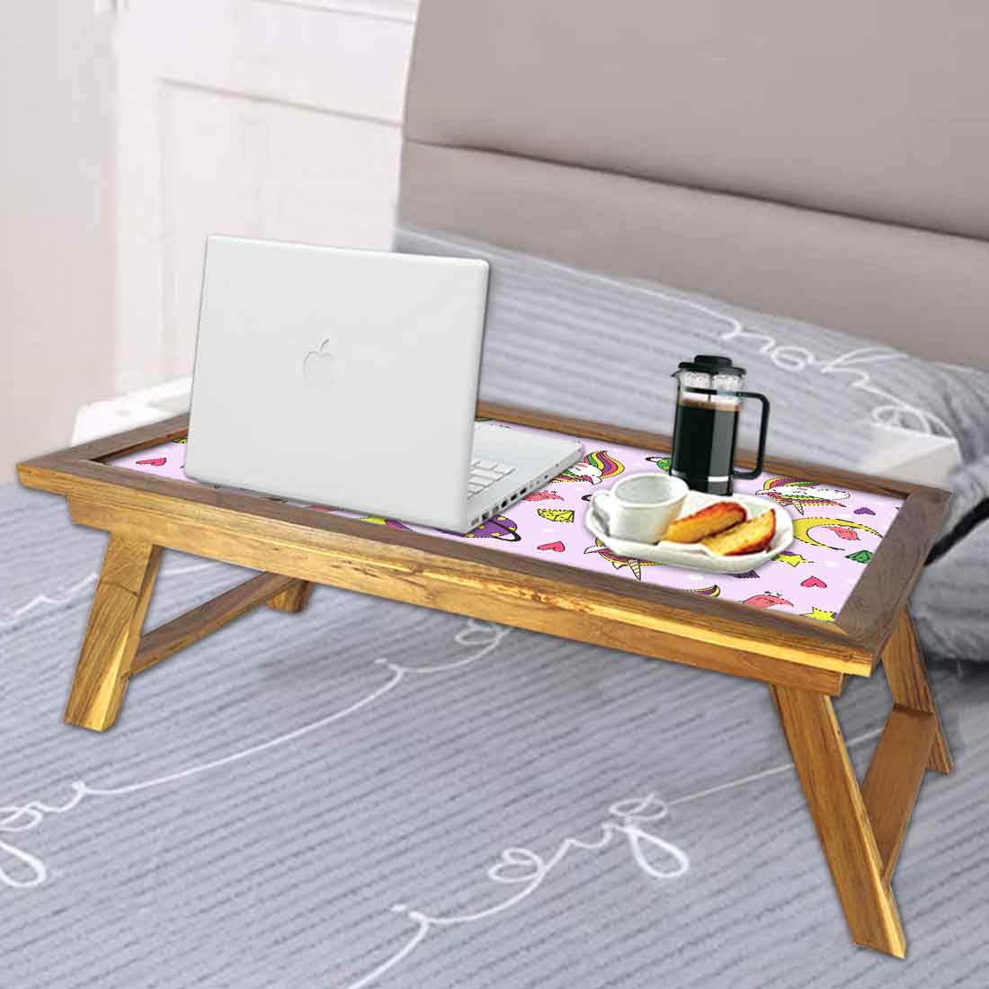 Designer Lapdesk Breakfast Bed Table-Study Desk for Kids - Unicorn Love - Image 3