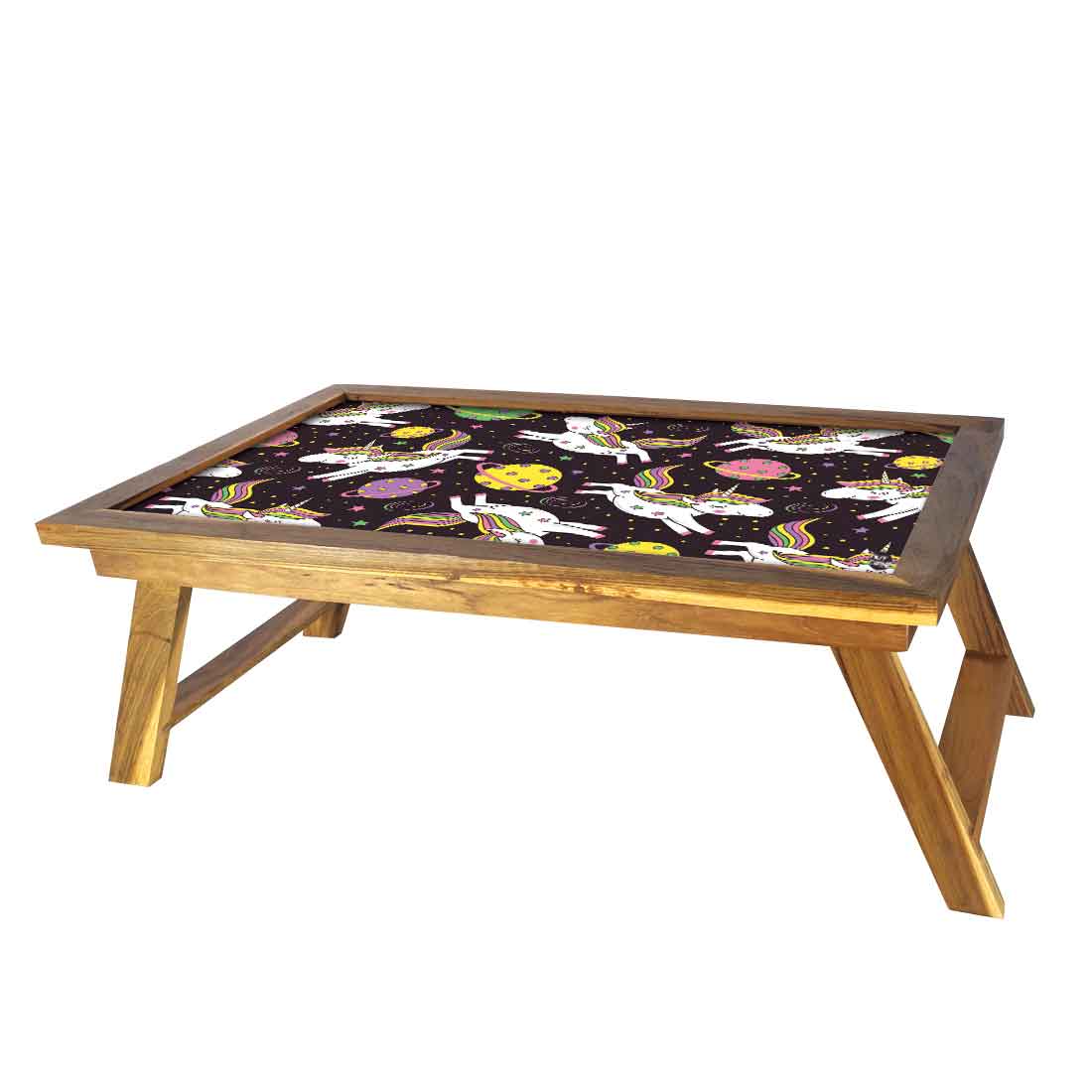 Folding Designer Wooden Breakfast Table for Children - Unicorn Space - Image 3