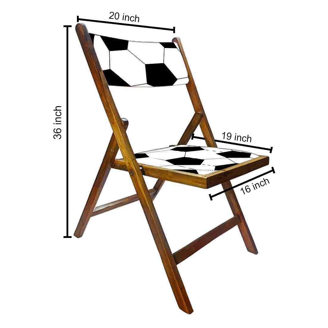 Nutcase Wooden Foldable Chair With Cushion - Football - Image 2