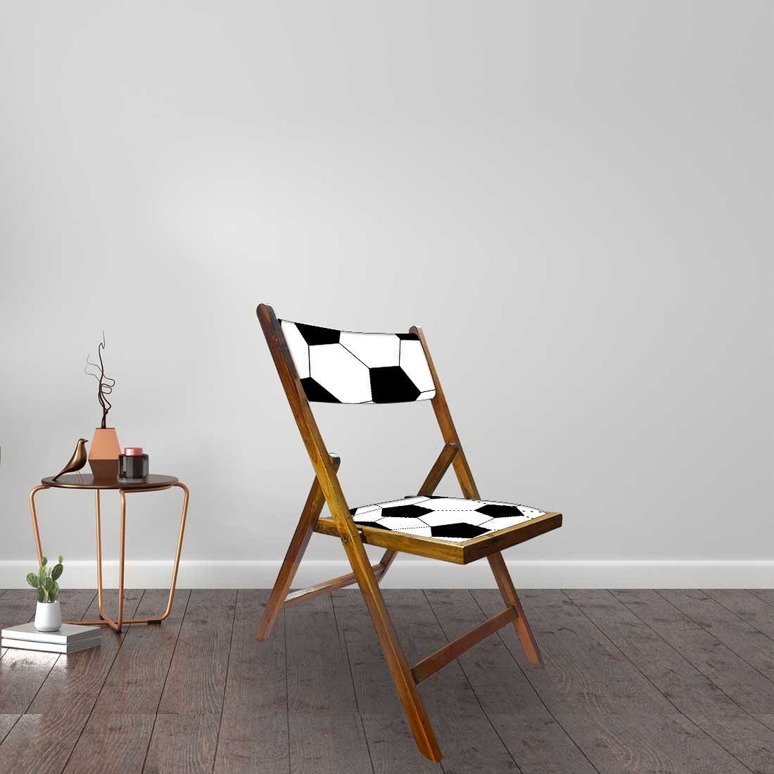 Nutcase Wooden Foldable Chair With Cushion - Football - Image 3
