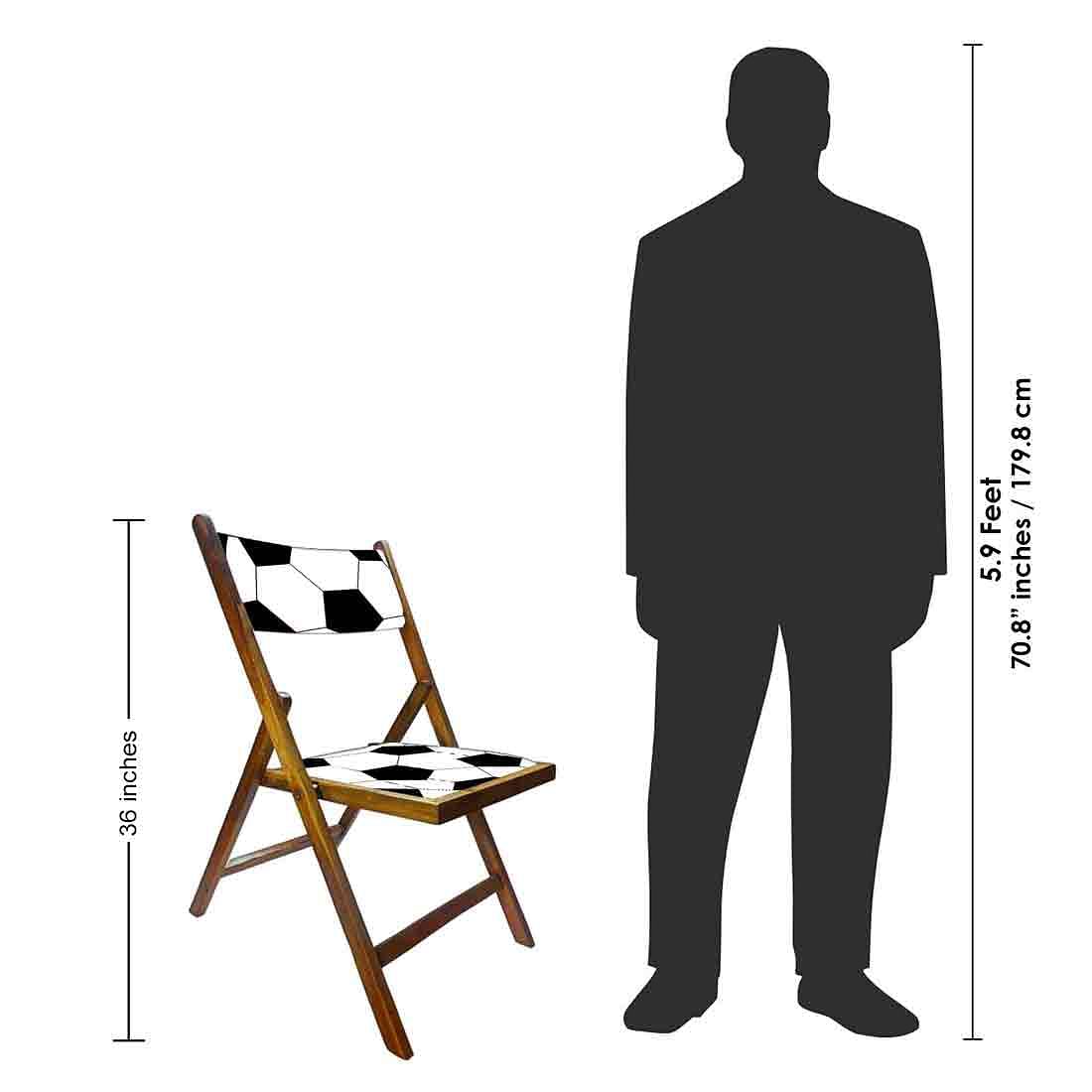 Nutcase Wooden Foldable Chair With Cushion - Football - Image 8