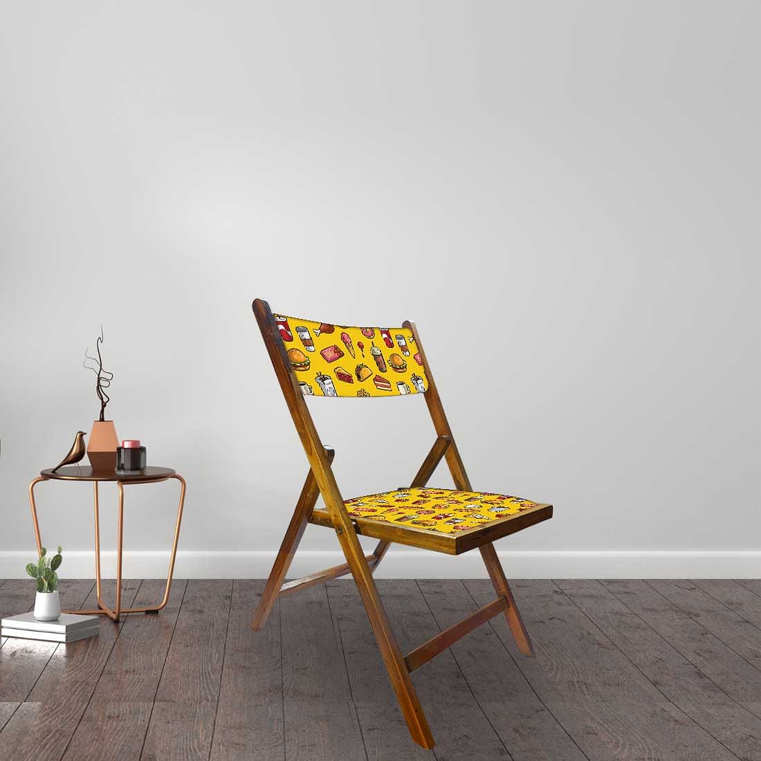 Nutcase Teak Wood Folding Chair For Adults - Breakfast Yellow - Image 3
