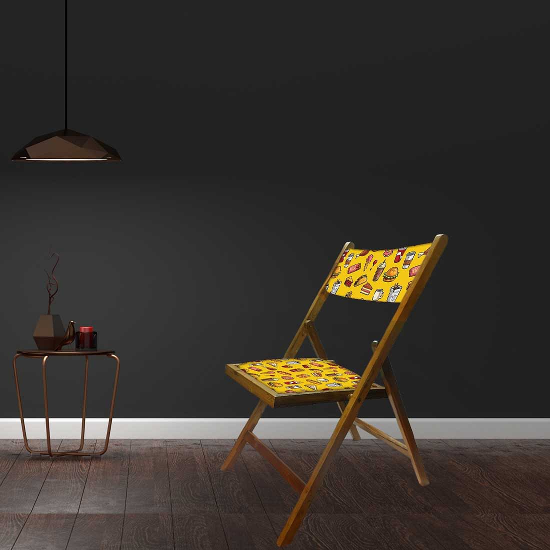 Nutcase Teak Wood Folding Chair For Adults - Breakfast Yellow - Image 4