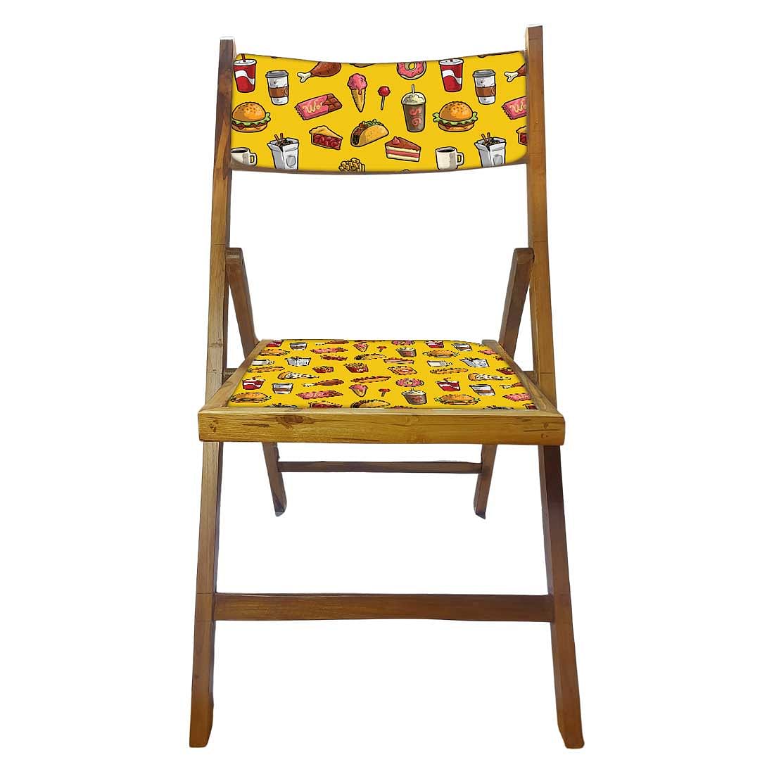 Nutcase Teak Wood Folding Chair For Adults - Breakfast Yellow - Image 5