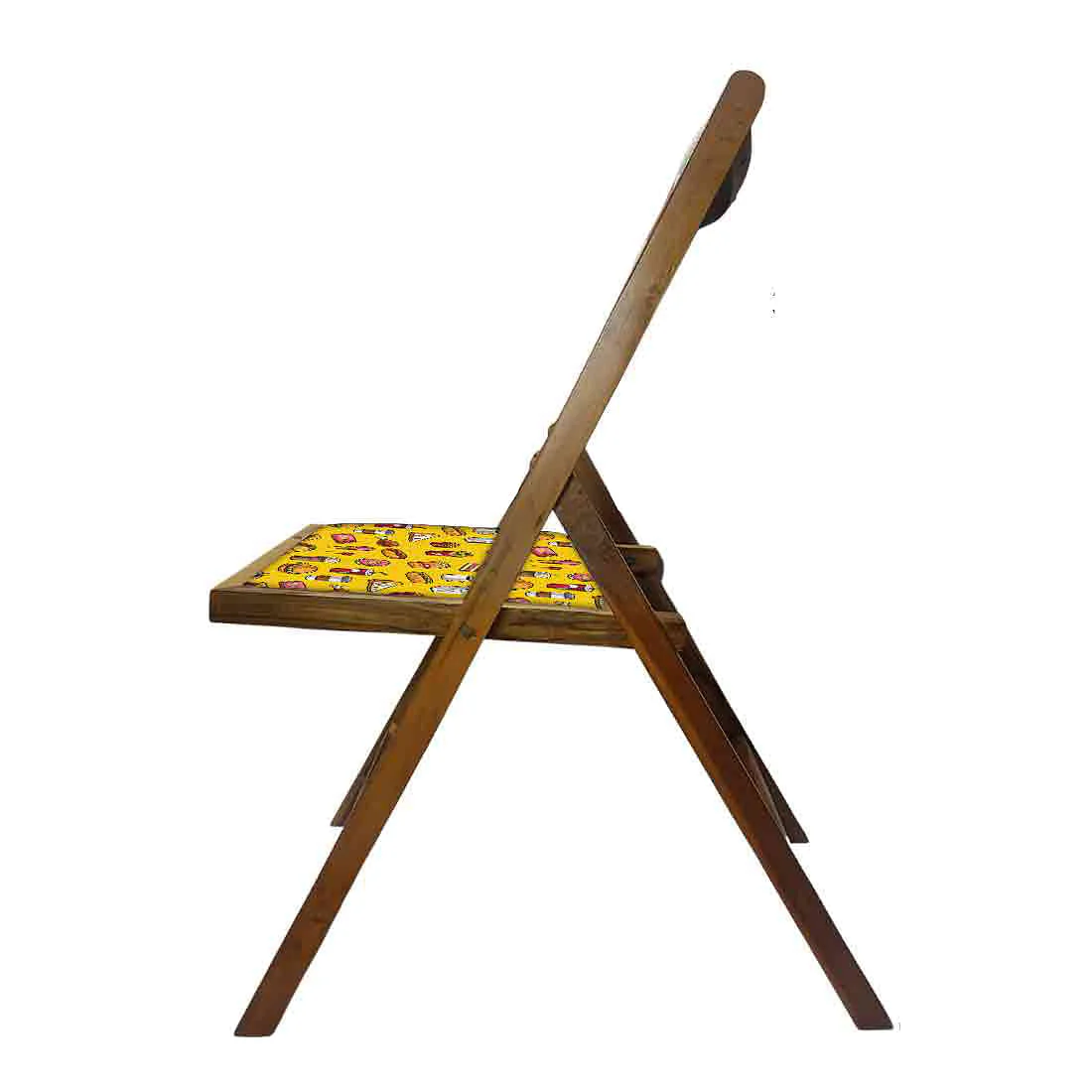 Nutcase Teak Wood Folding Chair For Adults - Breakfast Yellow - Image 7
