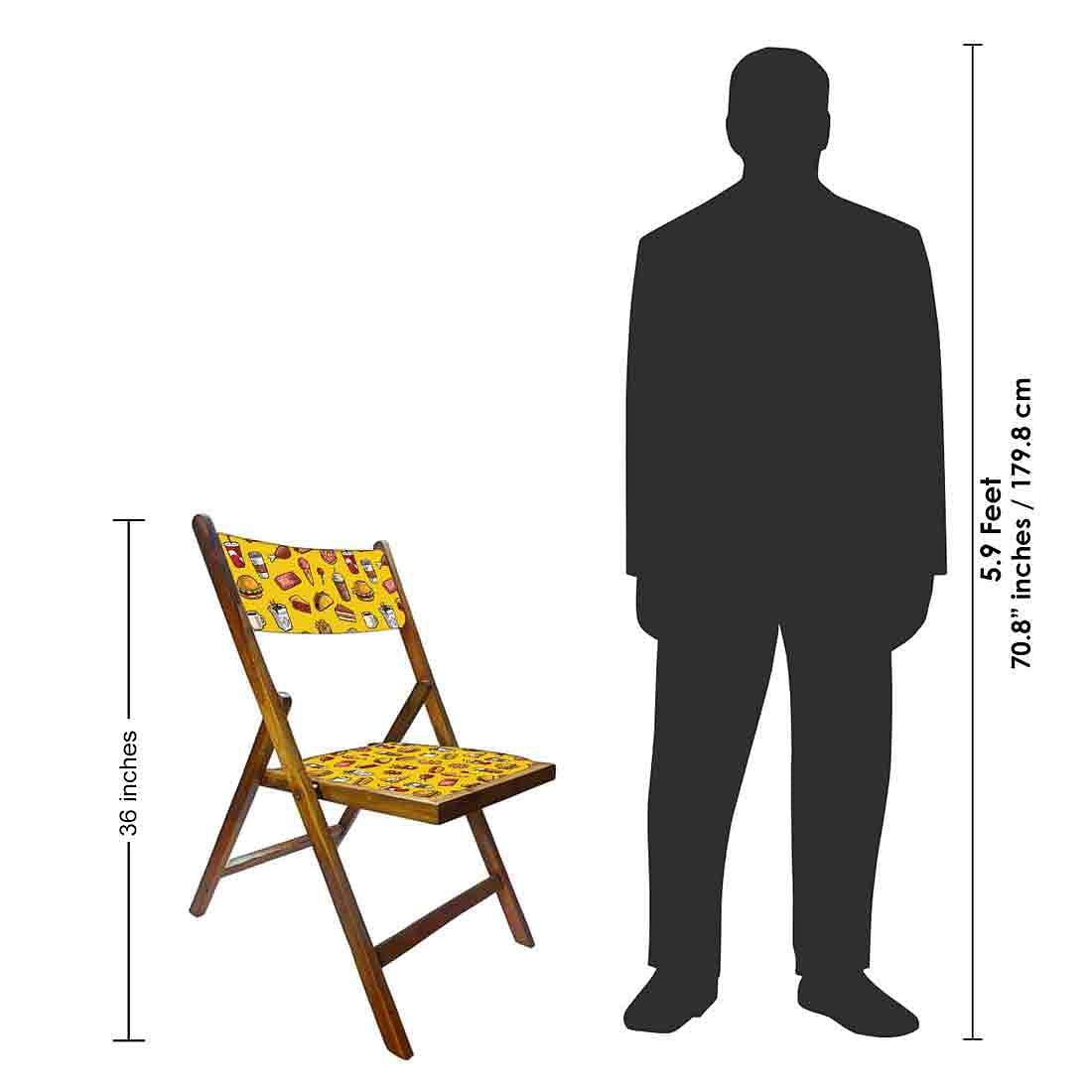 Nutcase Teak Wood Folding Chair For Adults - Breakfast Yellow - Image 8
