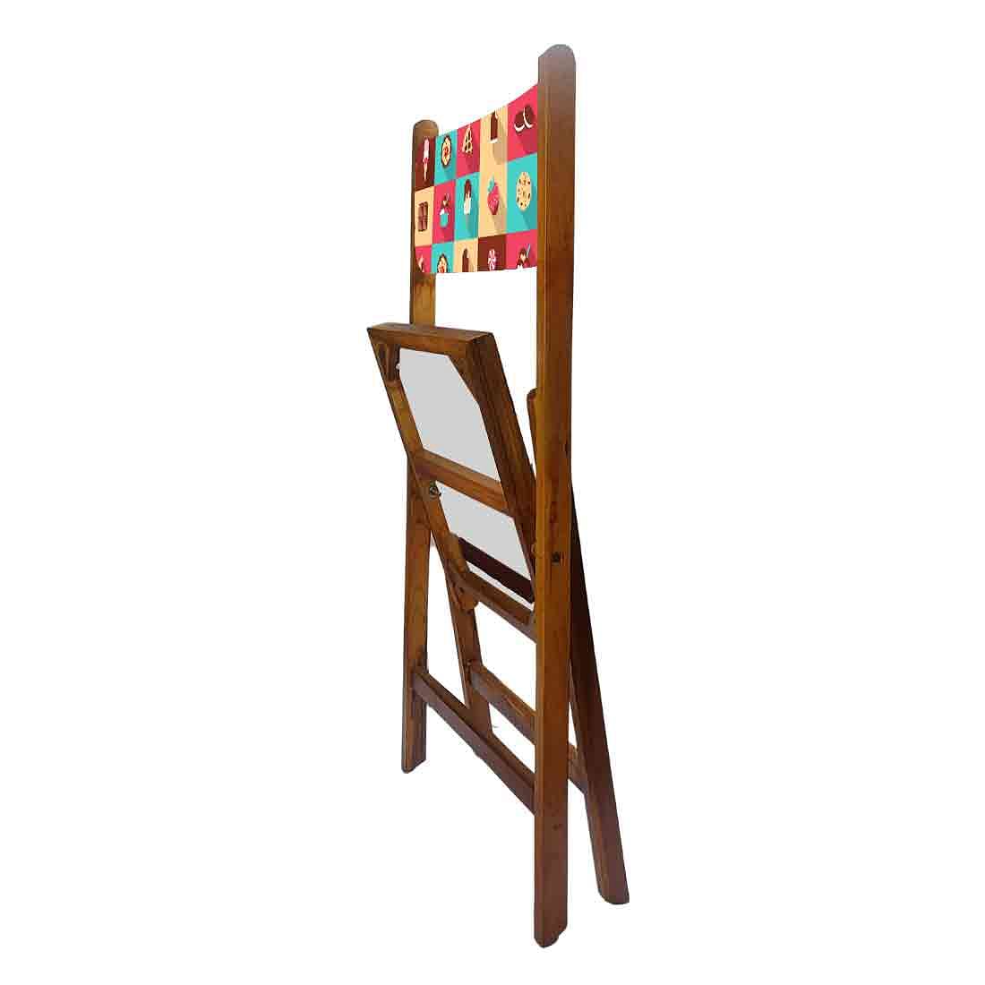 Nutcase Teak Wood Folding Chair For Home Dining - Strawberry - Image 6