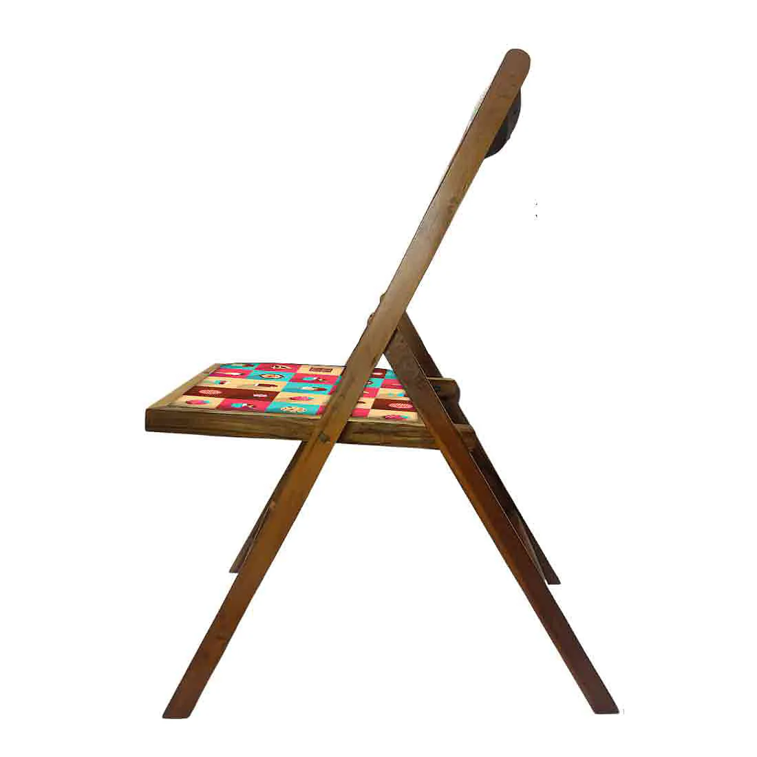 Nutcase Teak Wood Folding Chair For Home Dining - Strawberry - Image 7