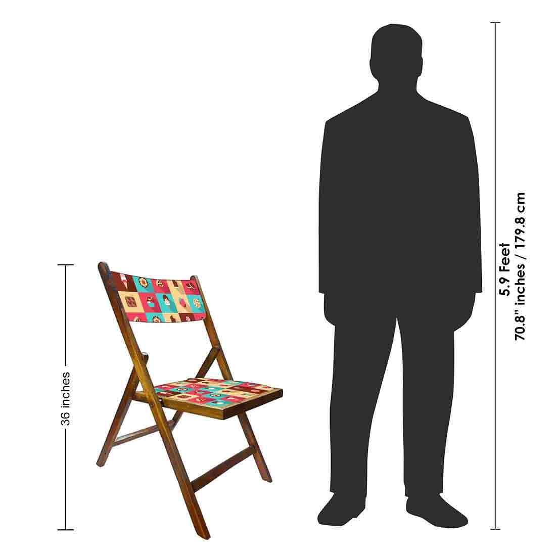 Nutcase Teak Wood Folding Chair For Home Dining - Strawberry - Image 8