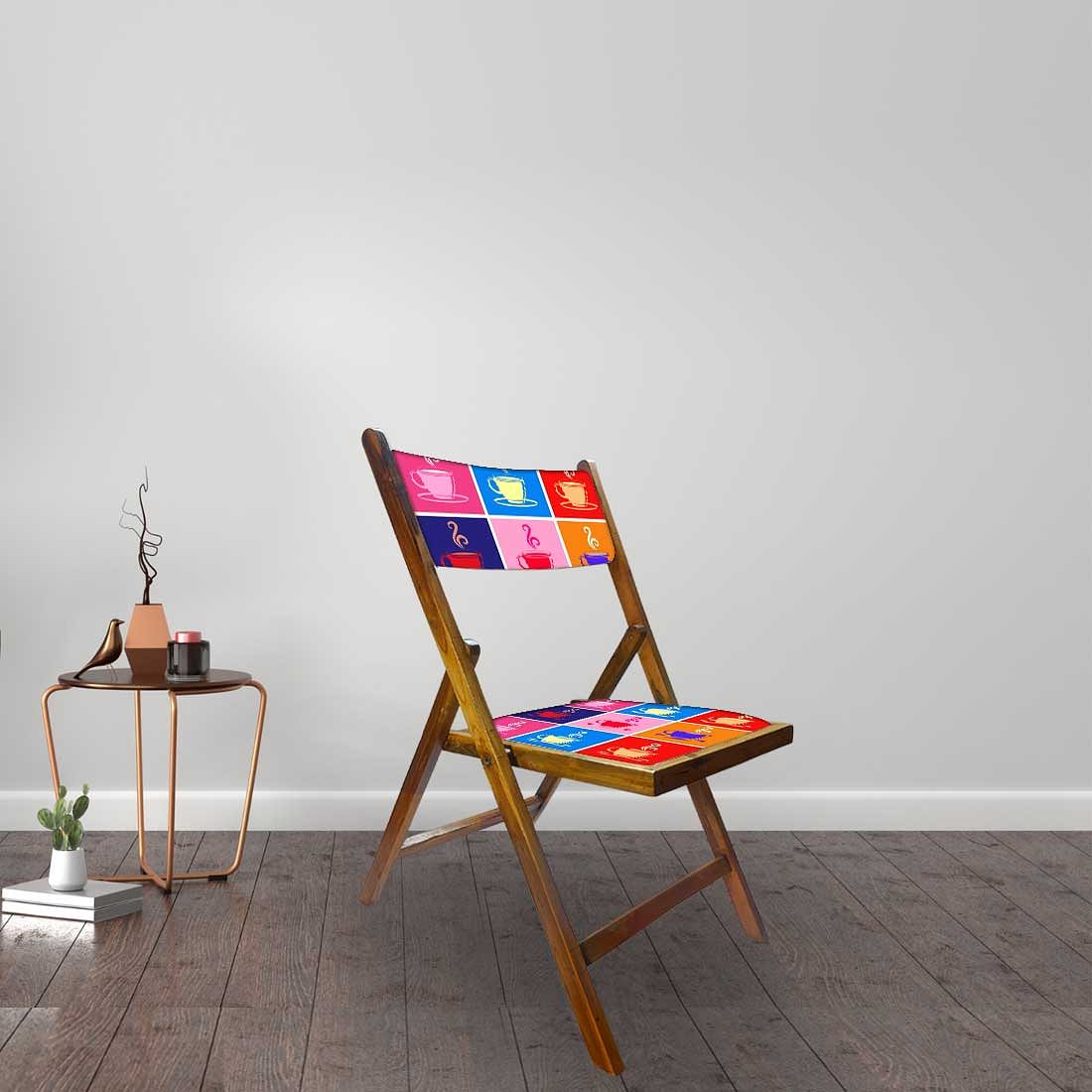 Nutcase Wooden Chairs With Cushion Seat For Balcony - Colorful Hot Tea - Image 3