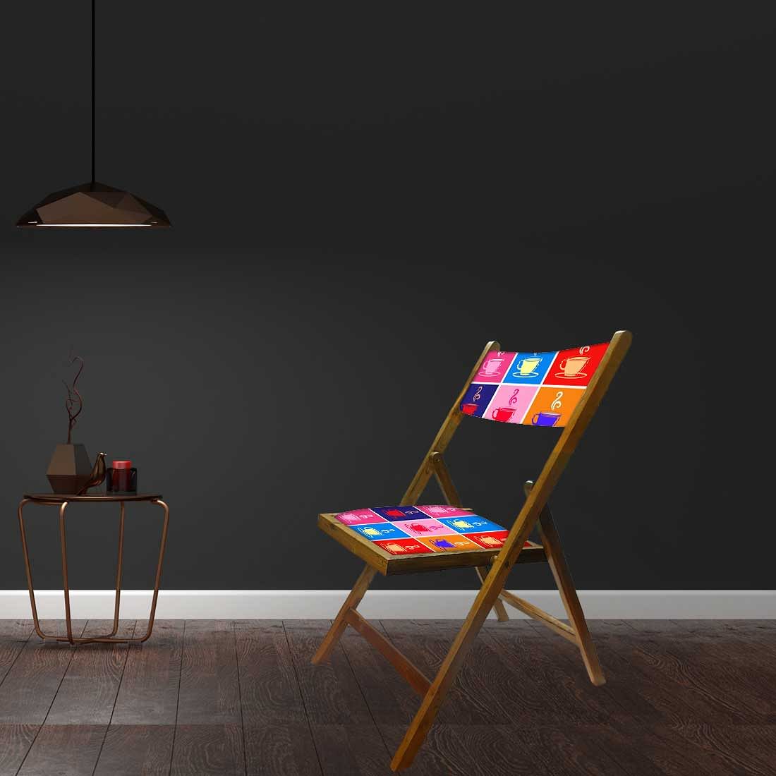 Nutcase Wooden Chairs With Cushion Seat For Balcony - Colorful Hot Tea - Image 4