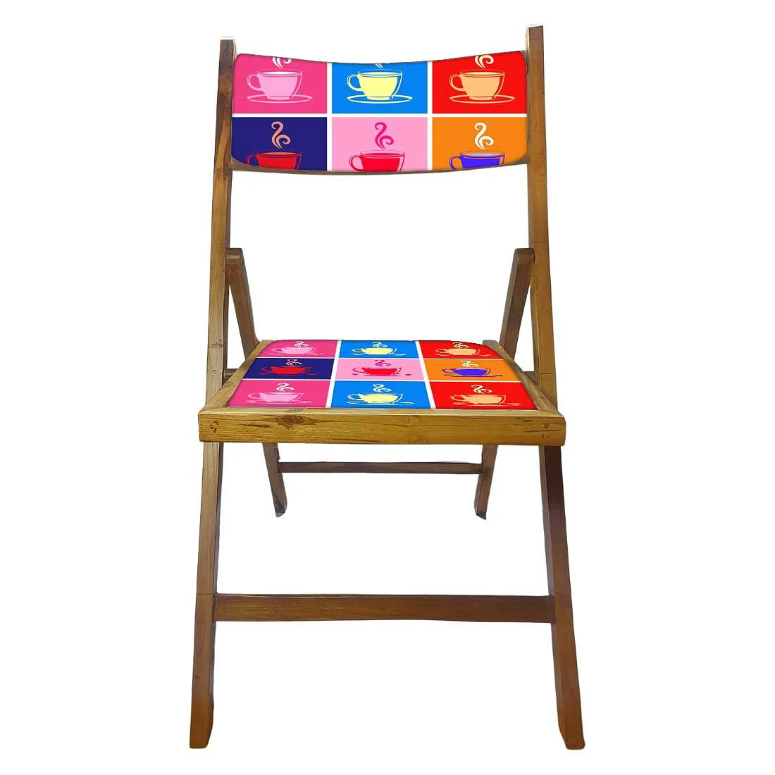 Nutcase Wooden Chairs With Cushion Seat For Balcony - Colorful Hot Tea - Image 5