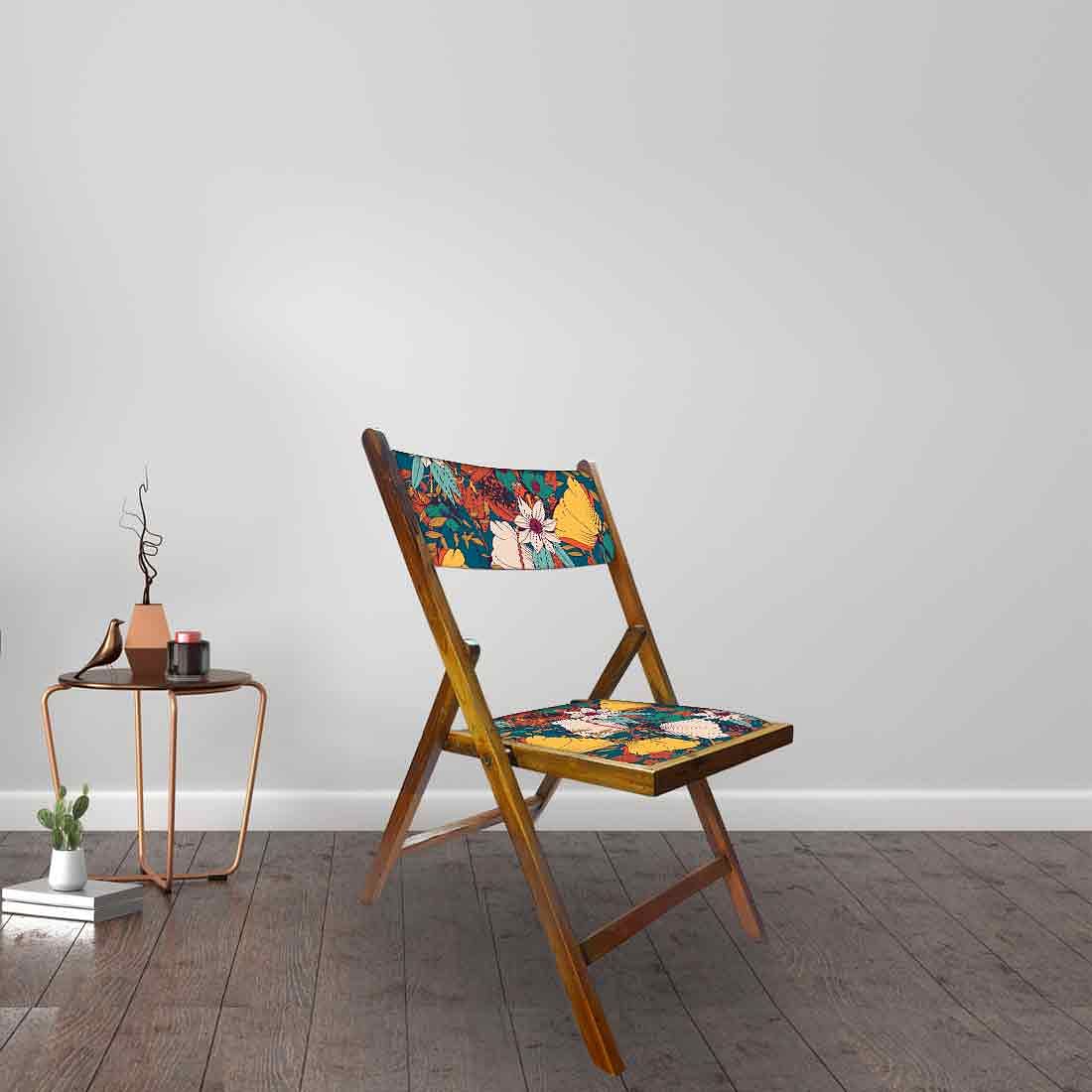 Nutcase Foldable Wooden Balcony Chairs - Yellow Elegance - Image 3