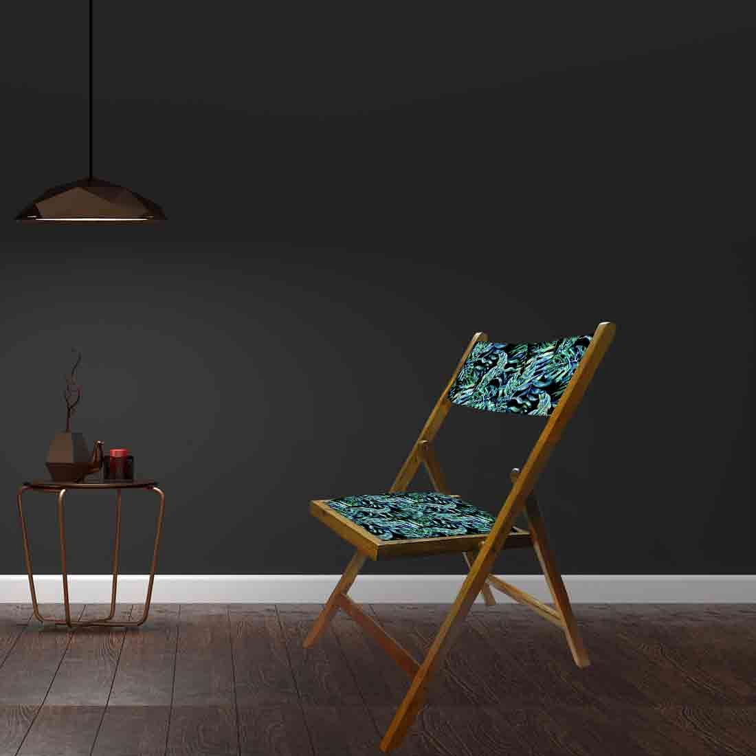 Nutcase Wooden Chair For Living Room - Black Green Tropical Leaves - Image 4