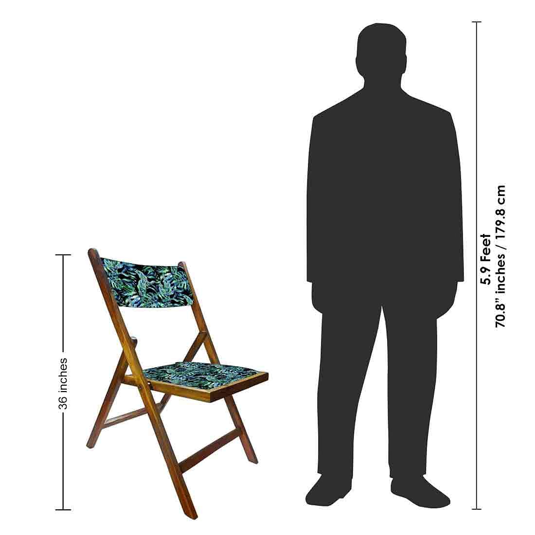 Nutcase Wooden Chair For Living Room - Black Green Tropical Leaves - Image 8