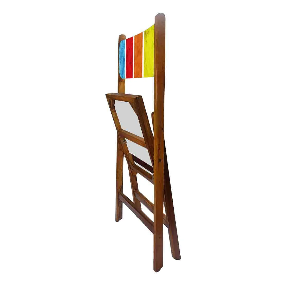Nutcase Wooden Foldable Chair With Cushion - Colored Strips - Image 6