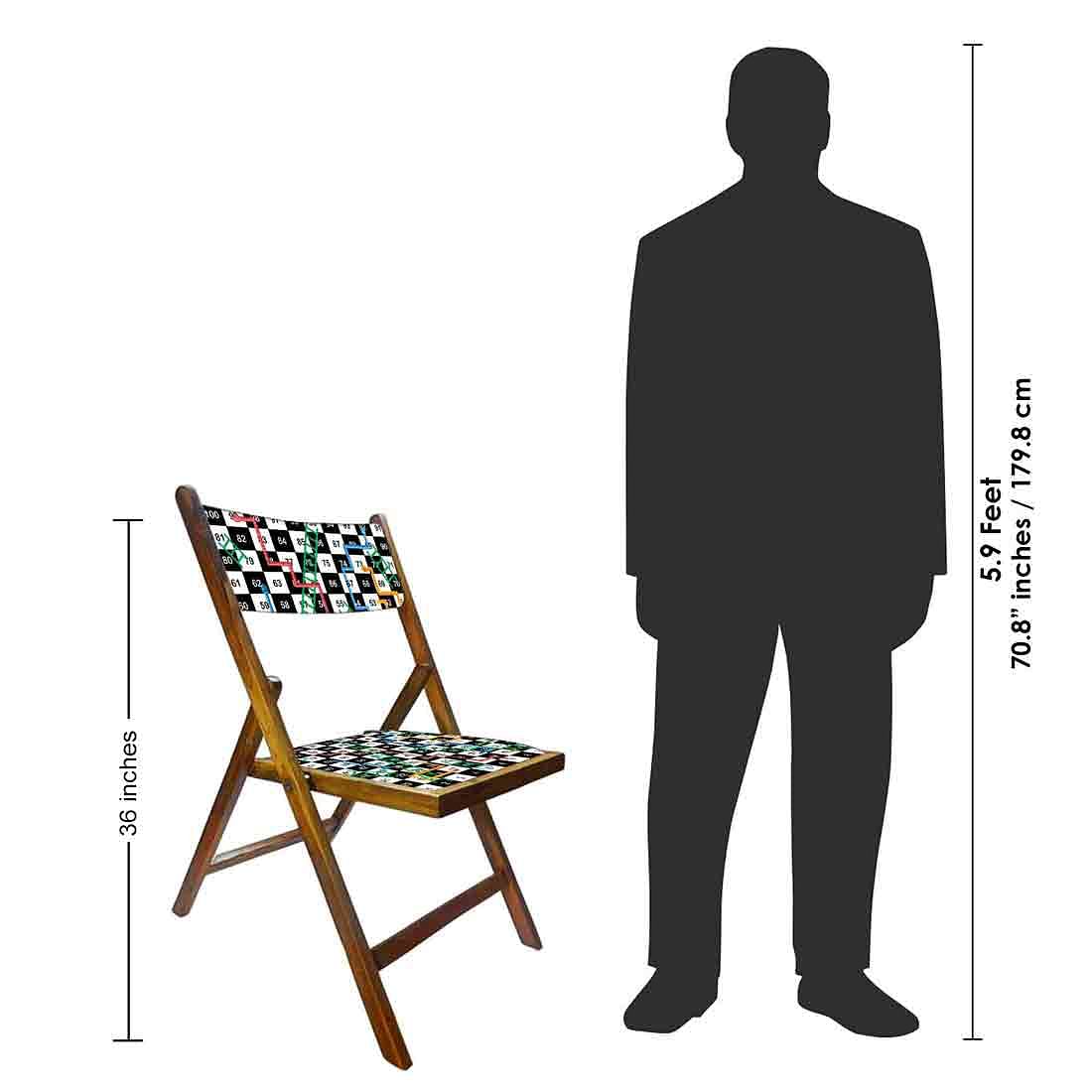 Nutcase Wooden Chair with Cushion For Living Room - Snake & Ladder Black - Image 8