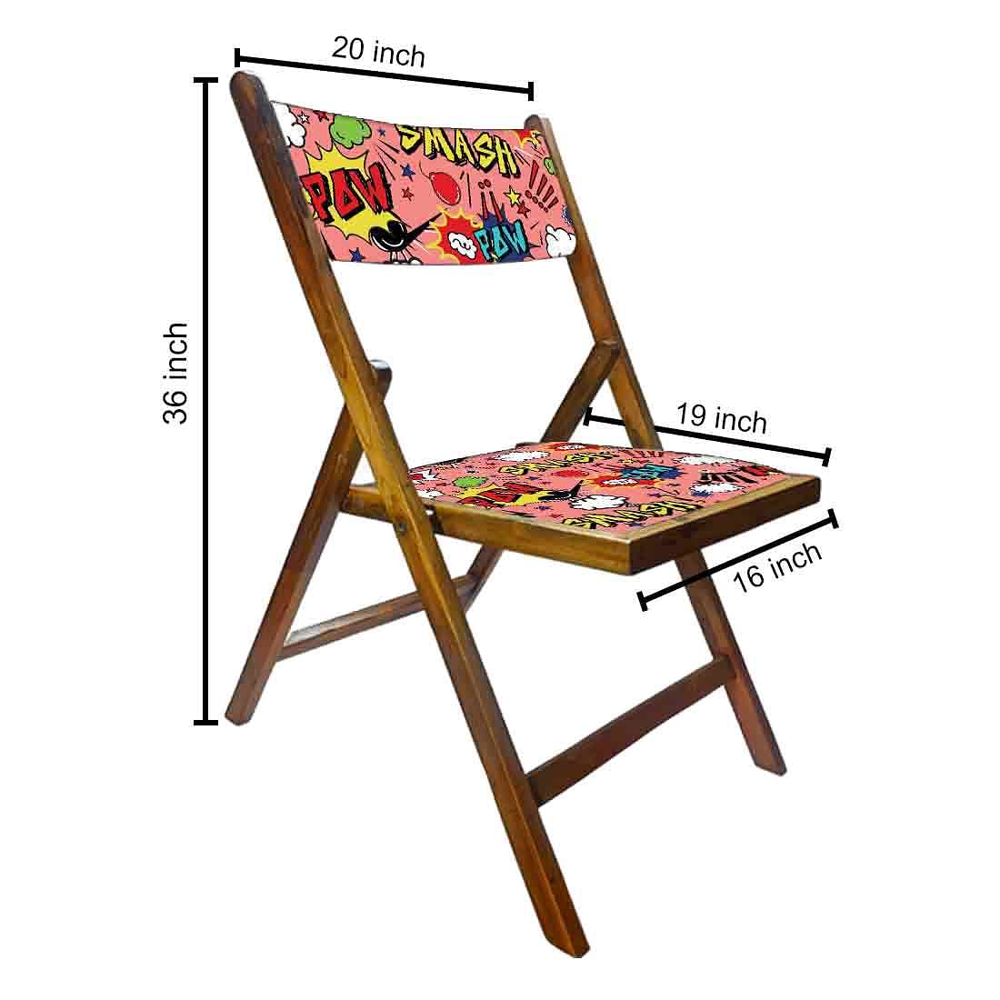 Nutcase Teak Wood Folding Chair For Adults - Smash Pink - Image 2