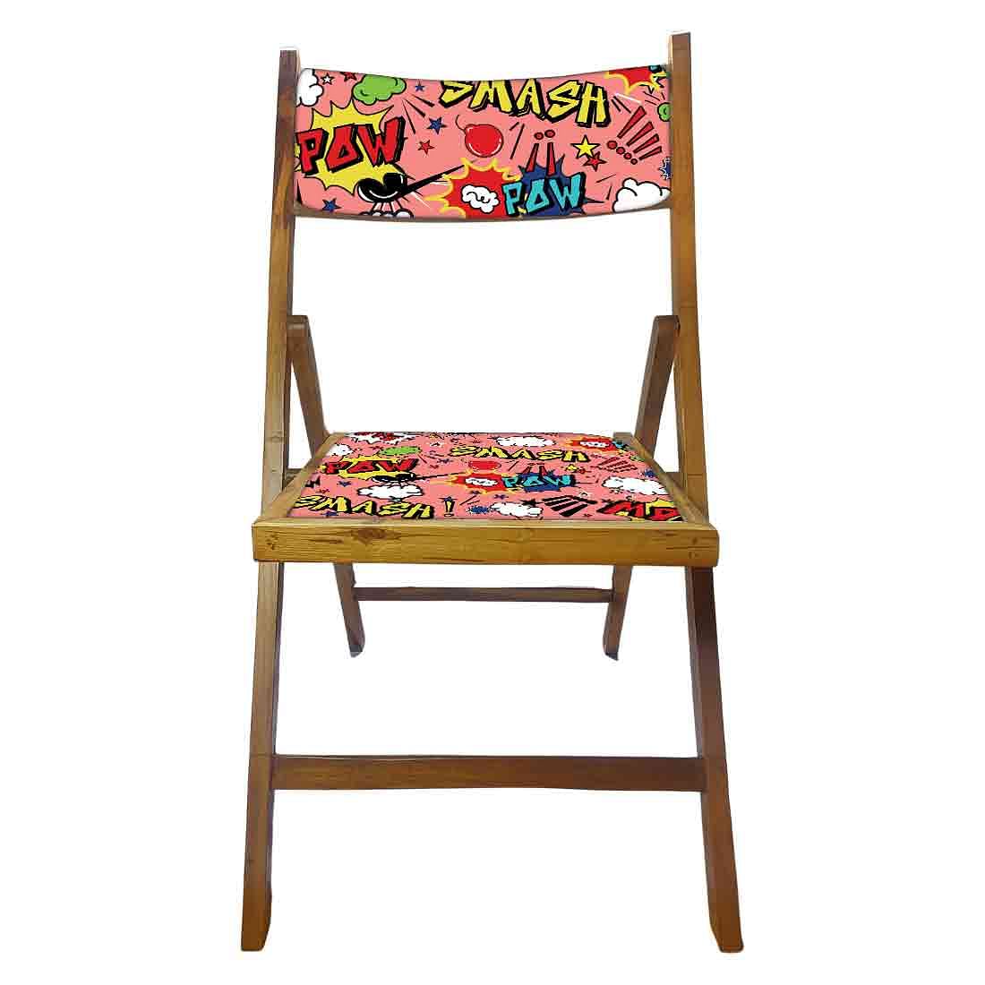 Nutcase Teak Wood Folding Chair For Adults - Smash Pink - Image 5
