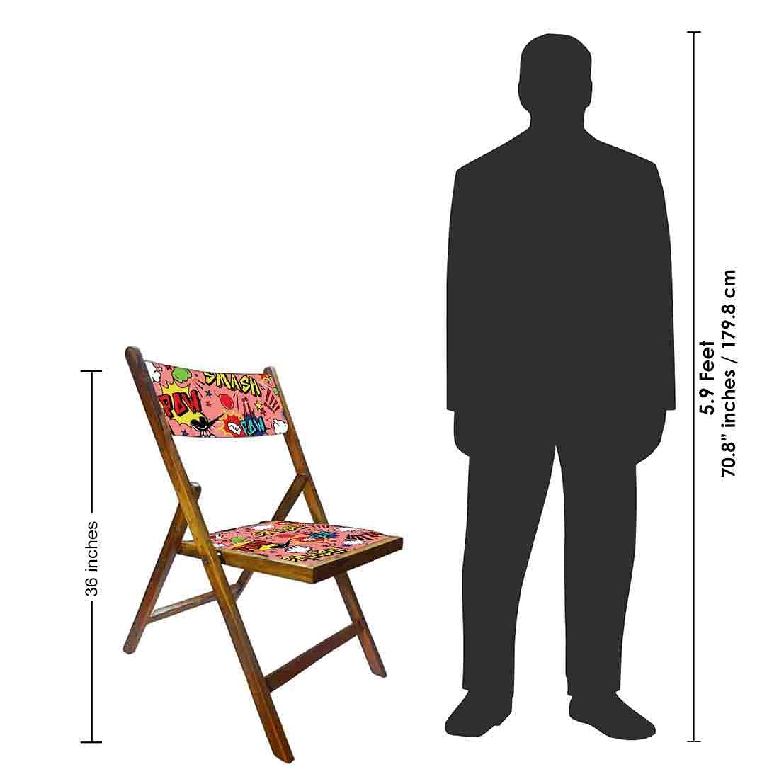 Nutcase Teak Wood Folding Chair For Adults - Smash Pink - Image 8