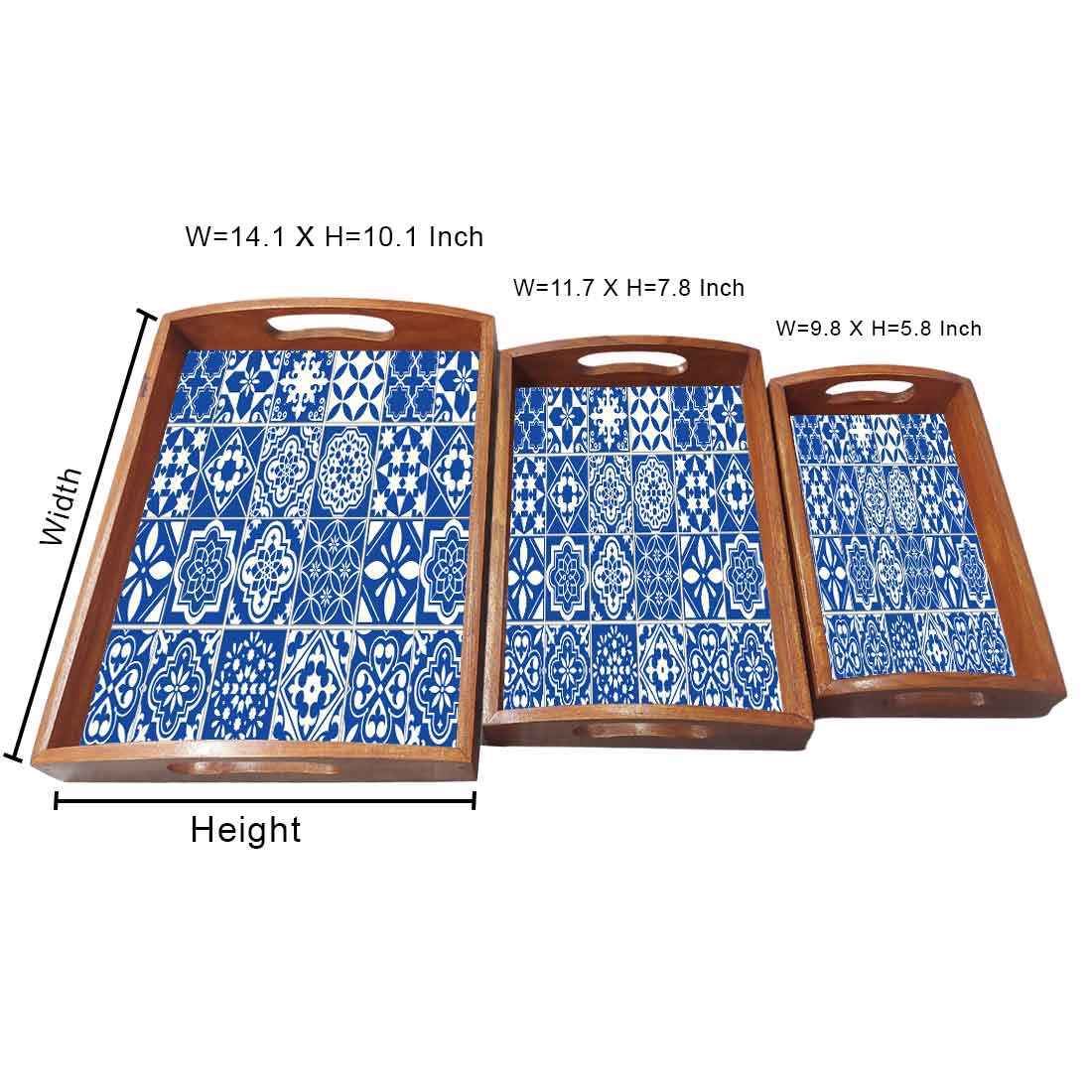 Serving Tray Set Of 3 Nesting Trays Stackable Platters for Serving Snacks - Image 5