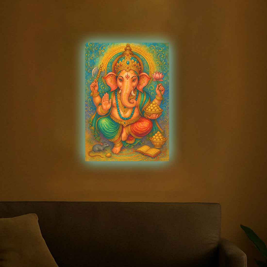 Ganesh Lighting Photo Frame with HD Print – Glowing LED Decor for Home Temple or Gifting - Image 7