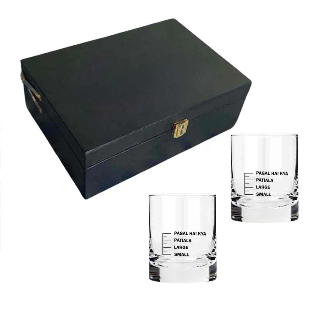 Gift Set for Men Husband Boyfriend with 2 Whiskey Glasses (Pagal Hai Kya) - Image 8
