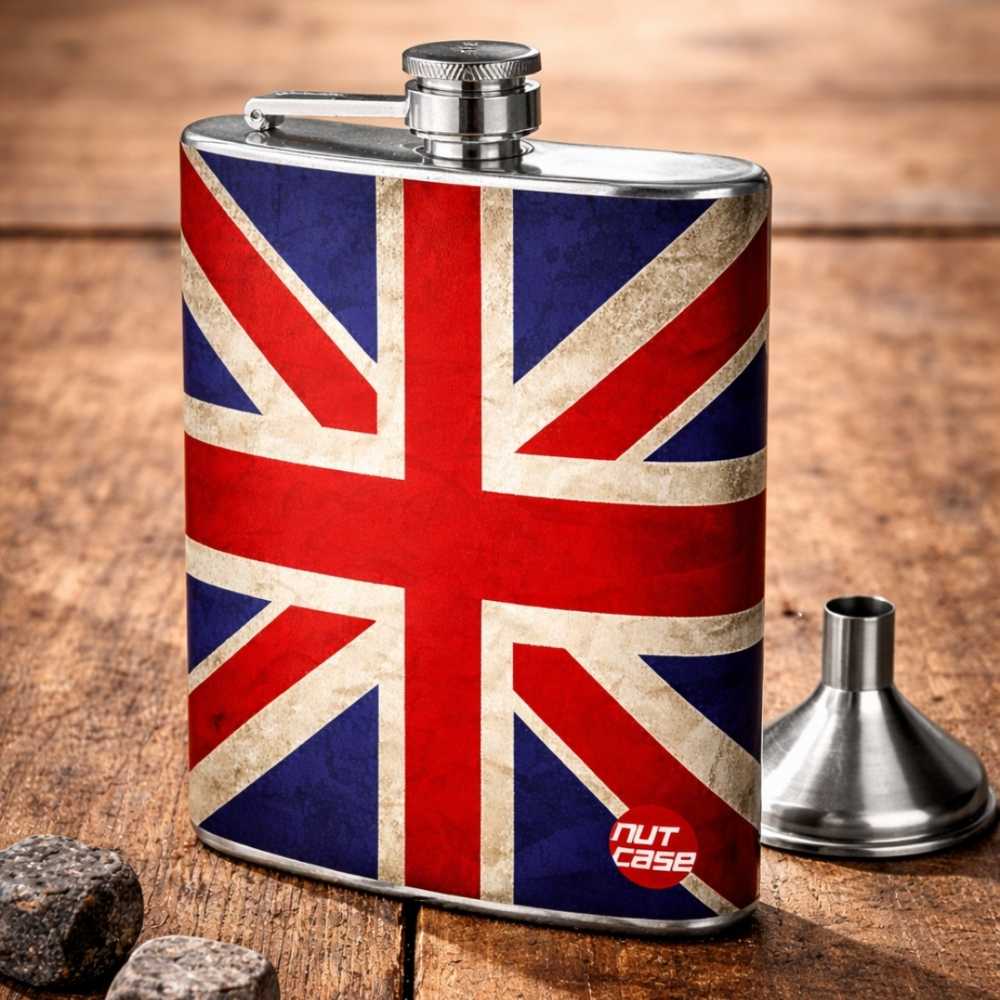 Hip Flask - Vintage Union Jack British Flag